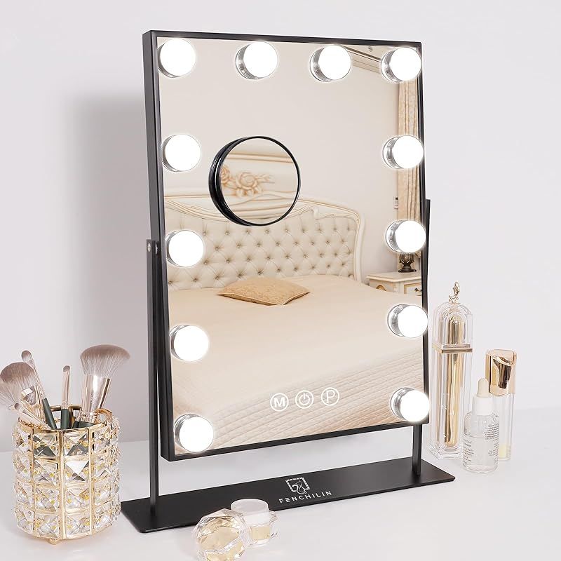 FENCHILIN 化粧鏡 女優ミラー ハリウッドミラー 壁掛け/卓上