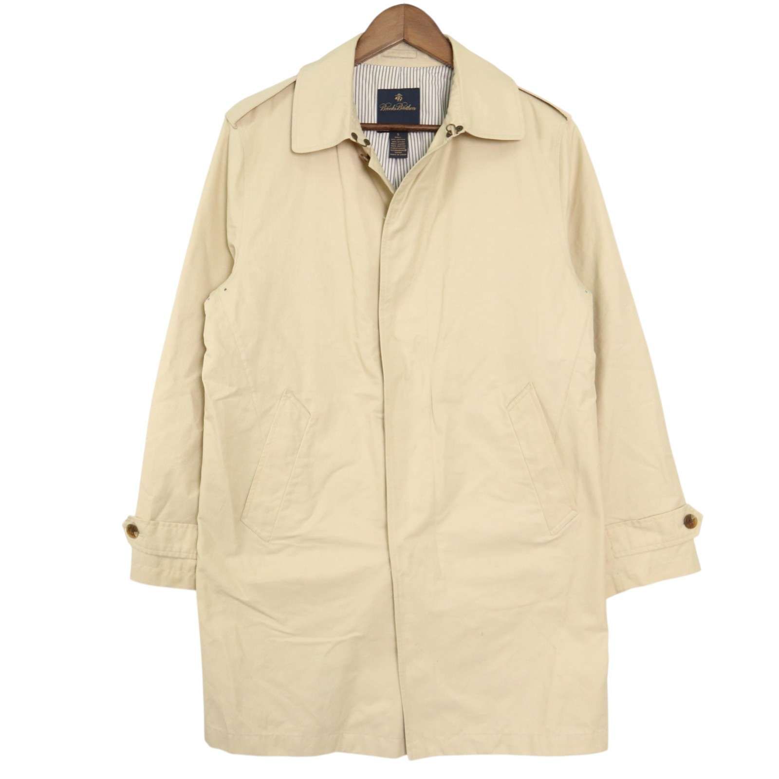 Brooks Brothers 春ステンカラーコート ストライプ裏地　ベージュL セール アウトレットファッション - Brooks Brothers 春ステン