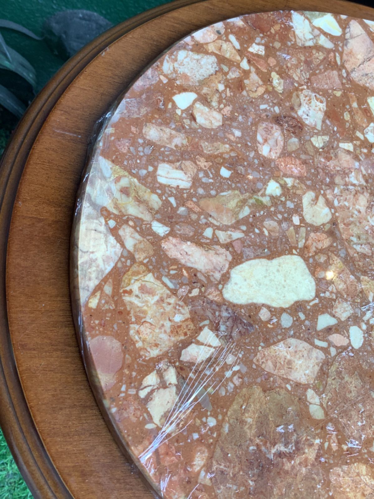 大理石 ルイタリア製 大理石天板 木製 猫脚 コーナー サイド テーブル