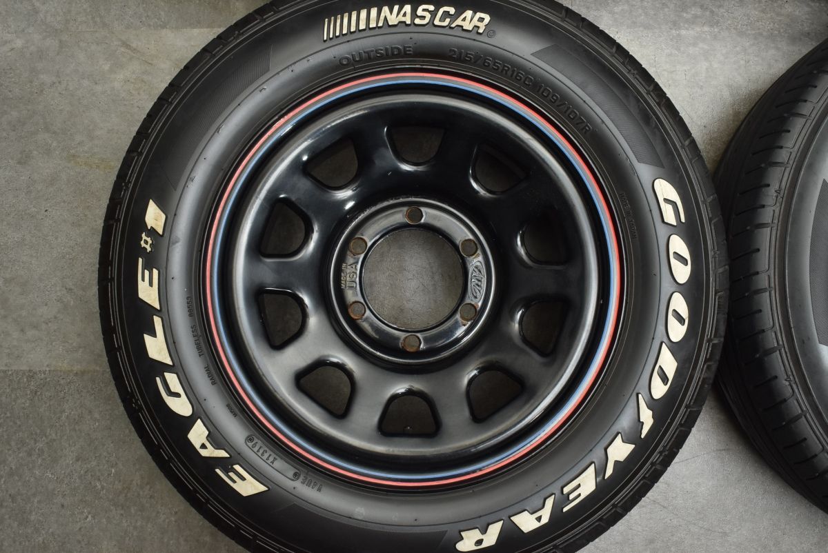 【良好品】デイトナ 16in 6.5J +24 PCD139.7 グッドイヤー イーグルナンバー1 ナスカー 215/65R16C ハイエース レジアスエース 送料無料