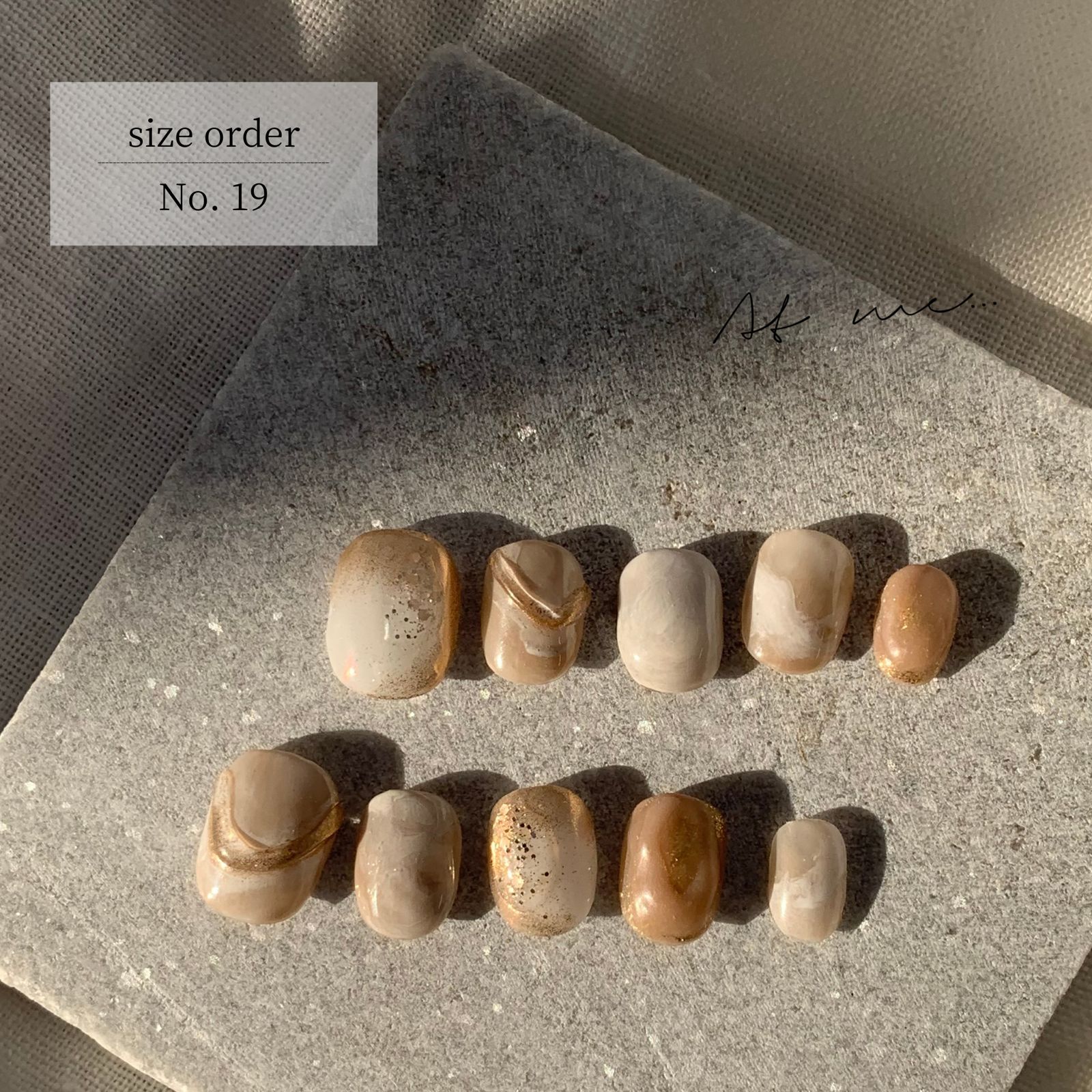 sizeorder】No.19 ニュアンスネイル オーダー ブラウン 淡色 - メルカリ 