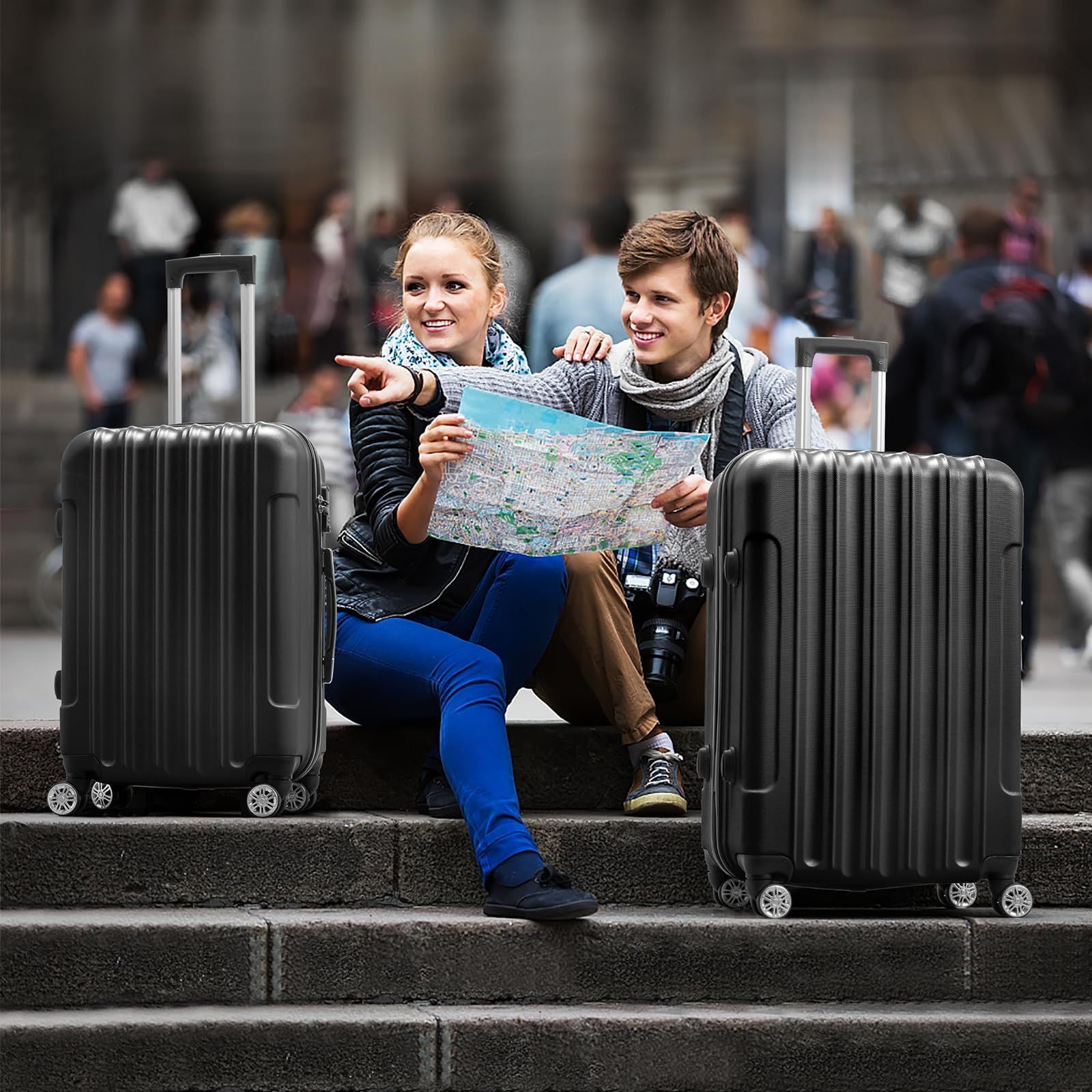  SupTrip スーツケース 機内持ち込み 超軽量 キャリーケース TSAロック搭載 大型 キャリーバッグ 大容量 静音 ダブルキャスター 耐衝撃 360度回転 旅行 出張 修学 泊まる ブラック Sサイズ 機内持込 1 3泊 その他 旅行かばん 小分けバッグ