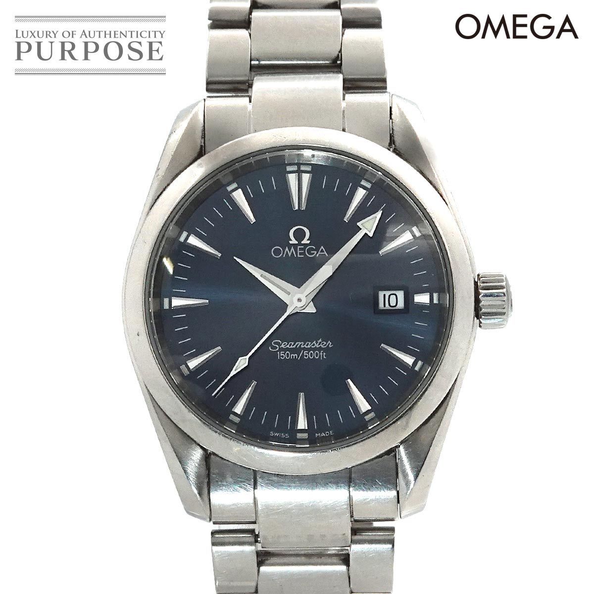 オメガ OMEGA シーマスター アクアテラ 2518 80 メンズ 腕時計 デイト ブルー クォーツ ウォッチ Seamaster 90252302