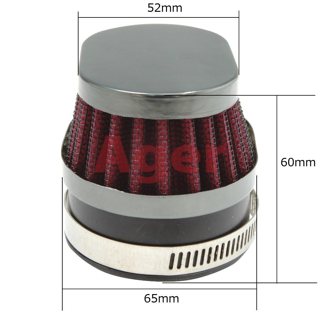 パワーフィルター 50mm ショート オーバル ガンメタx赤 4個 500SS,750SS,ゼファー400,ゼファー&chi;,ZRX400,ZRX400,ZRXII,Z400GP,GPZ400F