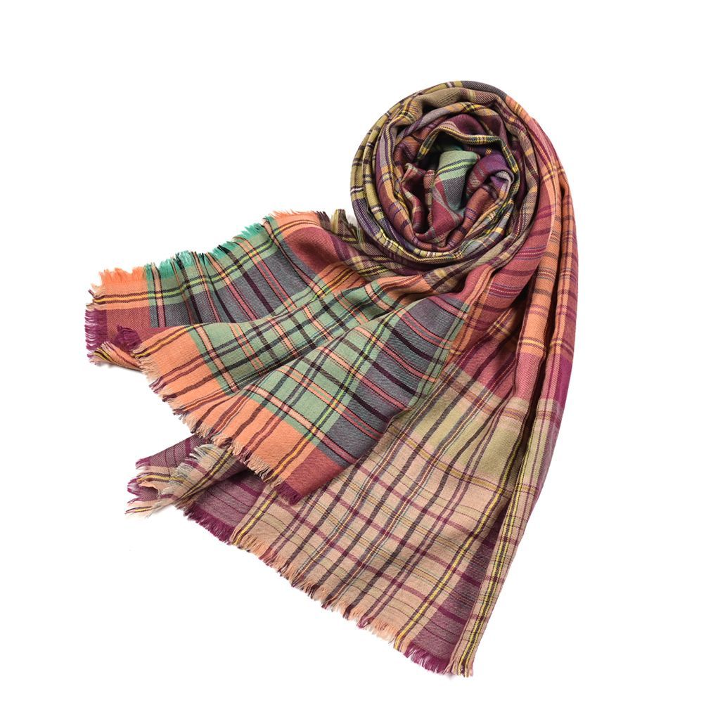 ETRO エトロ / ストール 春秋 カシミヤ シルク チェック マルチカラー