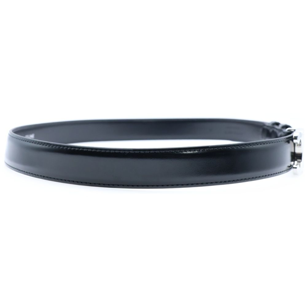 【テレサ】CELINE/レザーベルト/ブラック/シルバー金具 CELINE (セリーヌ) トリオンフ ベルト ブラック シルバー金具