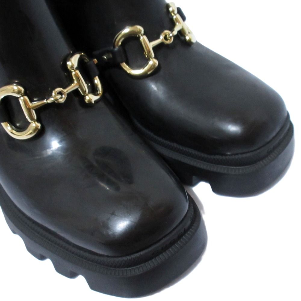 美品 GUCCI グッチ ホースビット アンクルブーツ レインブーツ