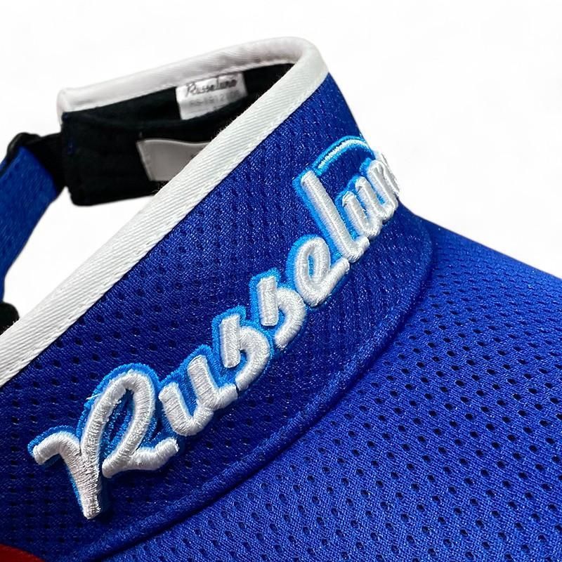 美品 RUSSELUNO ラッセルノ サンバイザー メッシュ ブルー F