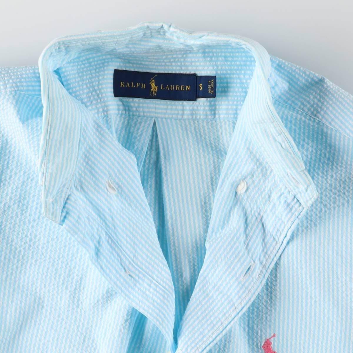 古着 ラルフローレン Ralph Lauren シアサッカー ストライプ柄
