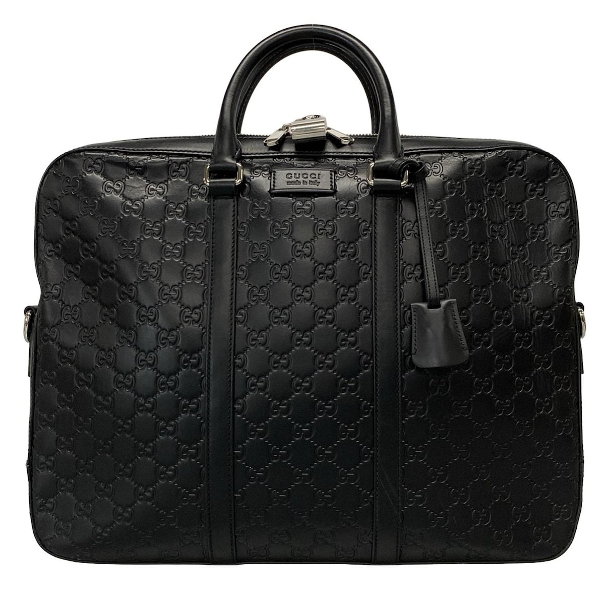 GUCCI グッチ ビジネスバッグ シマライン 428041 黒 レザー