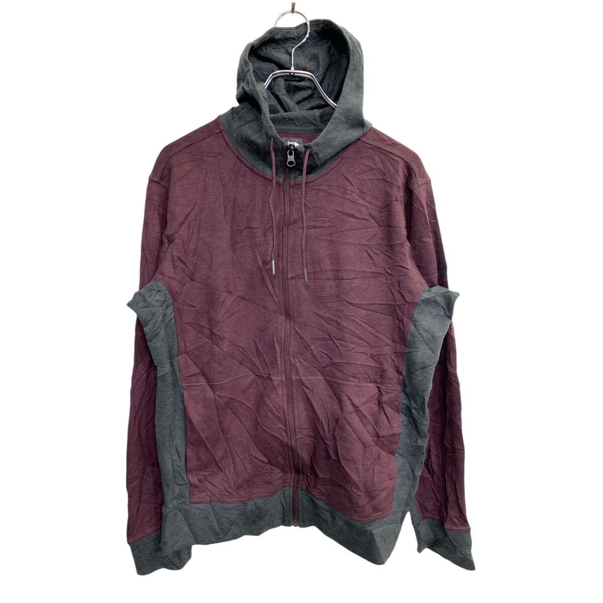 THE NORTH FACE ジップアップ スウェット Mサイズ THE NORTH FACE ワインレッド グレー 古着卸 アメリカ仕入 t2411-4073