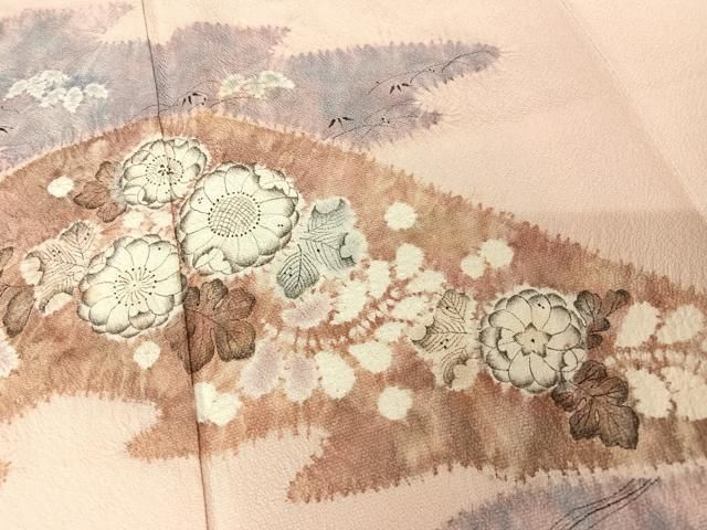 平和屋着物●十日町　名門　滝泰謹製　訪問着　辻が花　絞り　正絹　逸品　AAAX0023np 平和屋着物○十日町 名門 滝泰謹製 訪問着 辻が花 絞り 正絹 逸品