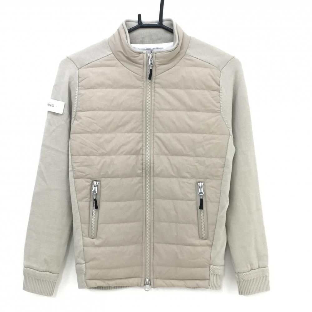 超 ブリーフィング 異素材中綿ジャケット ベージュ 前身頃中綿 一部ニット レディース S ゴルフウェア BRIEFING