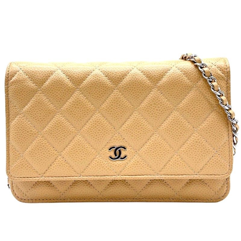 シャネル CHANEL マトラッセ チェーンウォレット AP0250 ベージュ  