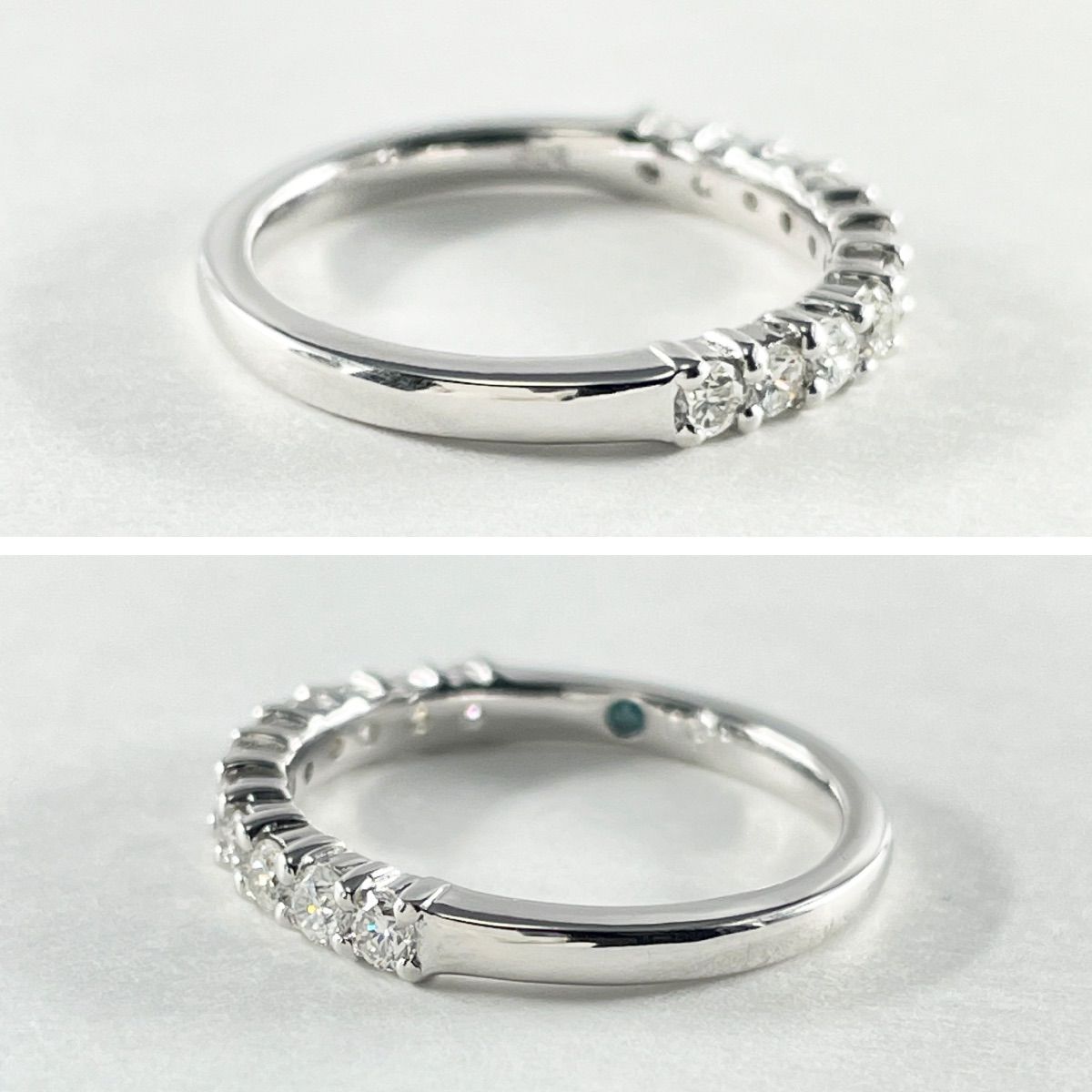 K18WG 天然ダイヤモンド 0.50ct ハーフエタニティリング - メルカリ