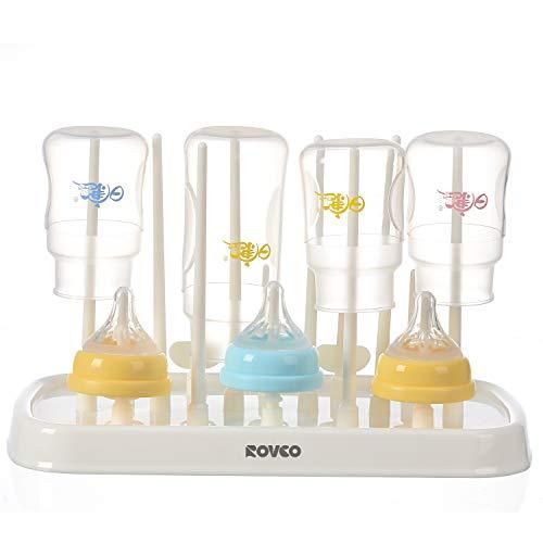 Aelfox ポリプロピレン 哺乳瓶ラック ボトル 水切り 乾燥 哺乳瓶立て 水切りトレー 哺乳びん洗浄器具 抗菌 清潔 取り外し