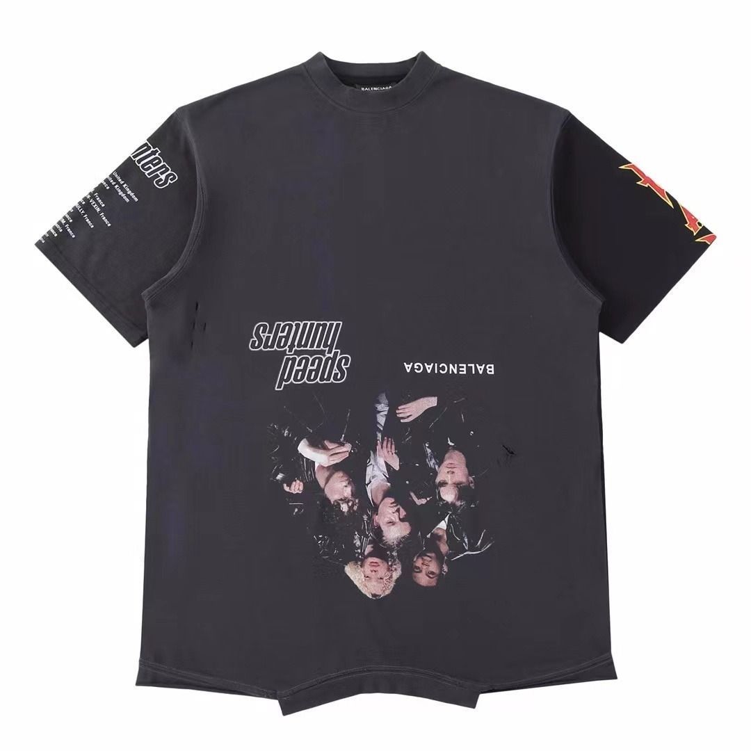 バレンシアガ SS22 Speed huntersロゴ Tシャツ