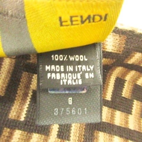 フェンディ FENDI 美品 ズッカ柄 マフラー ウール ストール