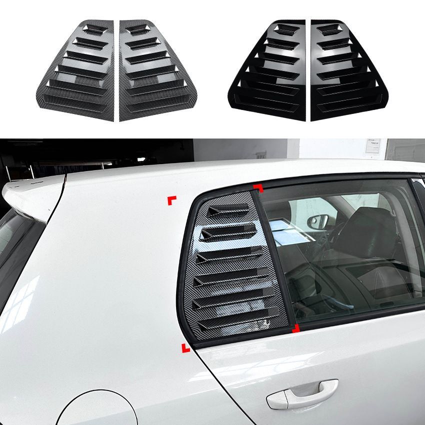【送料無料】外装パーツ／男性向けスポーティ改装／VW ゴルフ6（2008-2012）用 ABS製リアルーバー ウィンドウカバー 百葉窗風カスタムLMQ62大人気