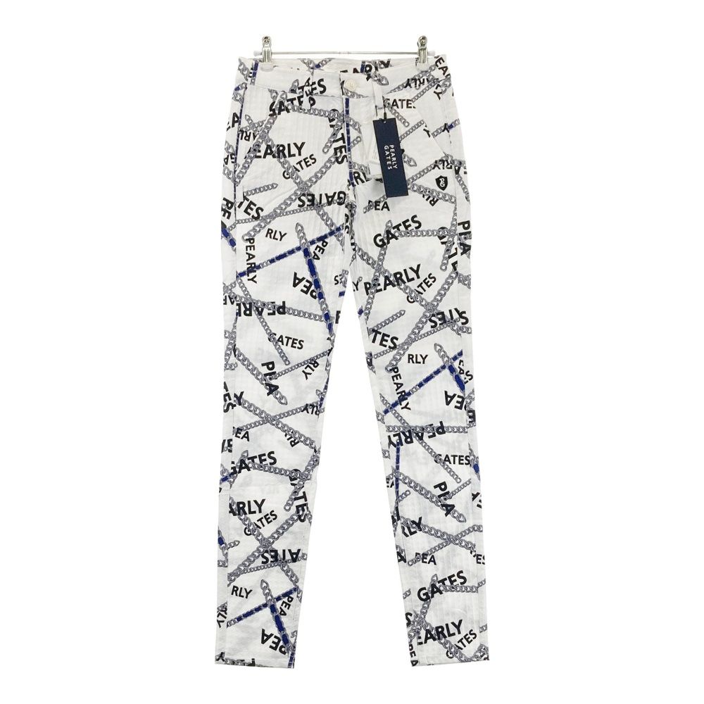 サイズ 0 PEARLY GATES パーリーゲイツ 055-2231010 ストレッチパンツ チェーン柄 ホワイト系 240101535080 ゴルフウェア レディース ストスト