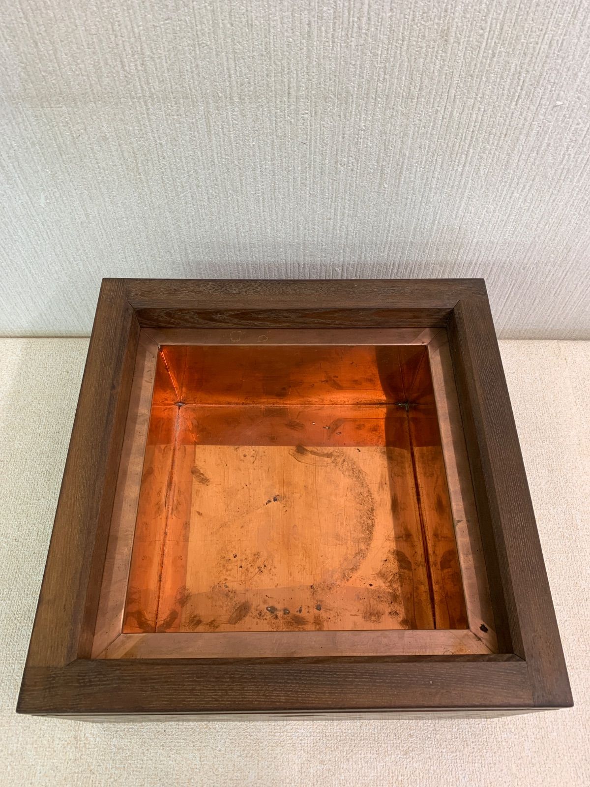 [引き取り限定] 木製　角火鉢 引き取り限定] 木製 角火鉢