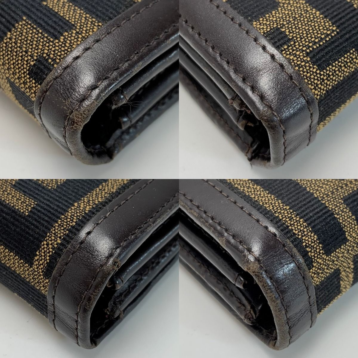 FENDI フェンディ ズッカ柄 キャンバス×レザー 2309・30851/008