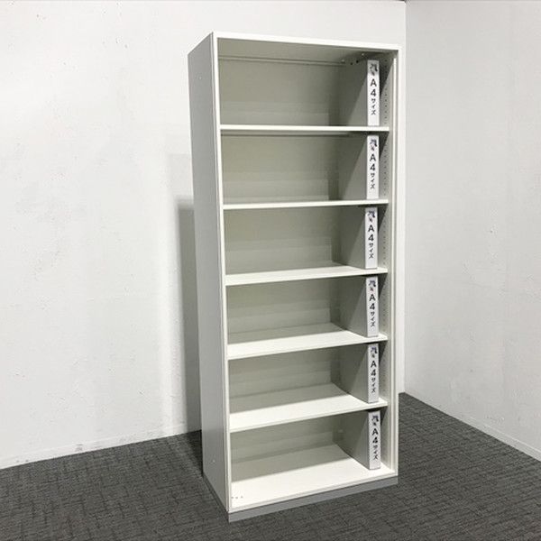オープン書庫 ロング TF スチールキャビネット イナバ ホワイト