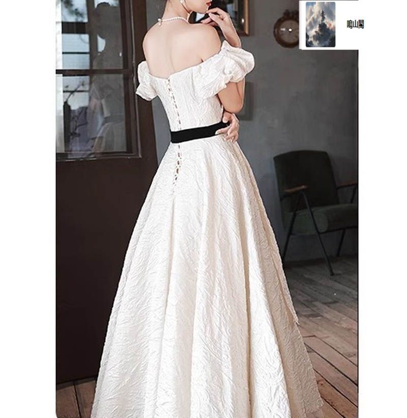 ウェディングドレス ウエディングドレス パフスリーブ オフショルダー