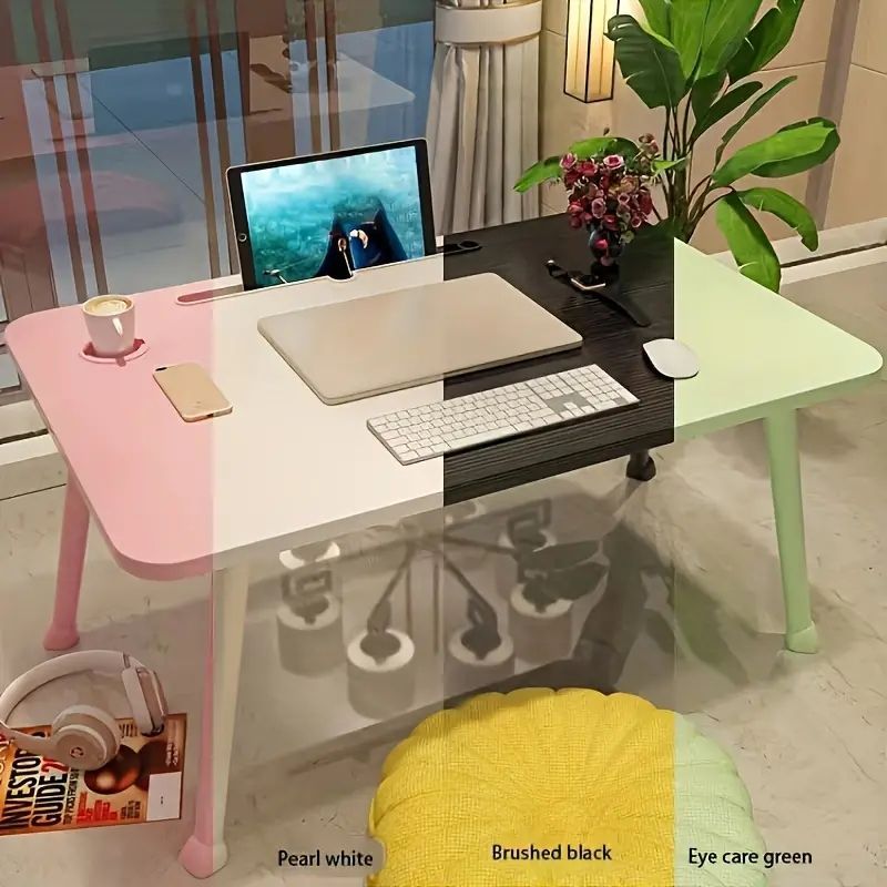 1pc ホースシューベッド小テーブル、折りたたみ式デスク、コンピューターデスクホームデスク、学生用ライティングデスク、ドミトリーホーム用シンプルテーブル