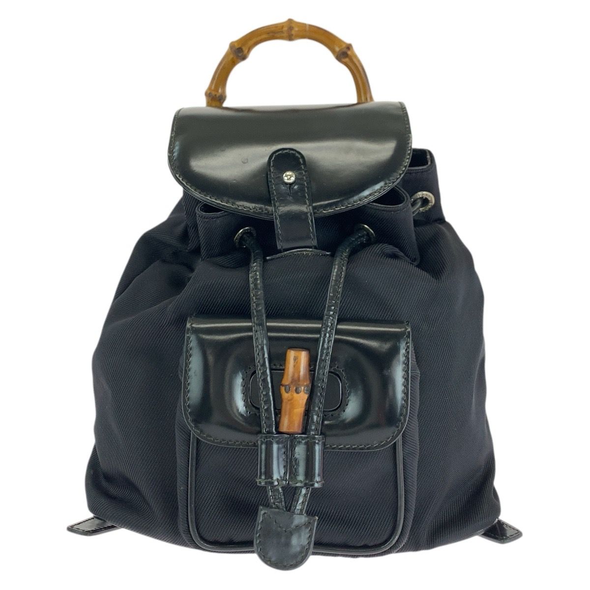 美品 GUCCI グッチ バンブー ブラック 黒 シルバー金具 レザー