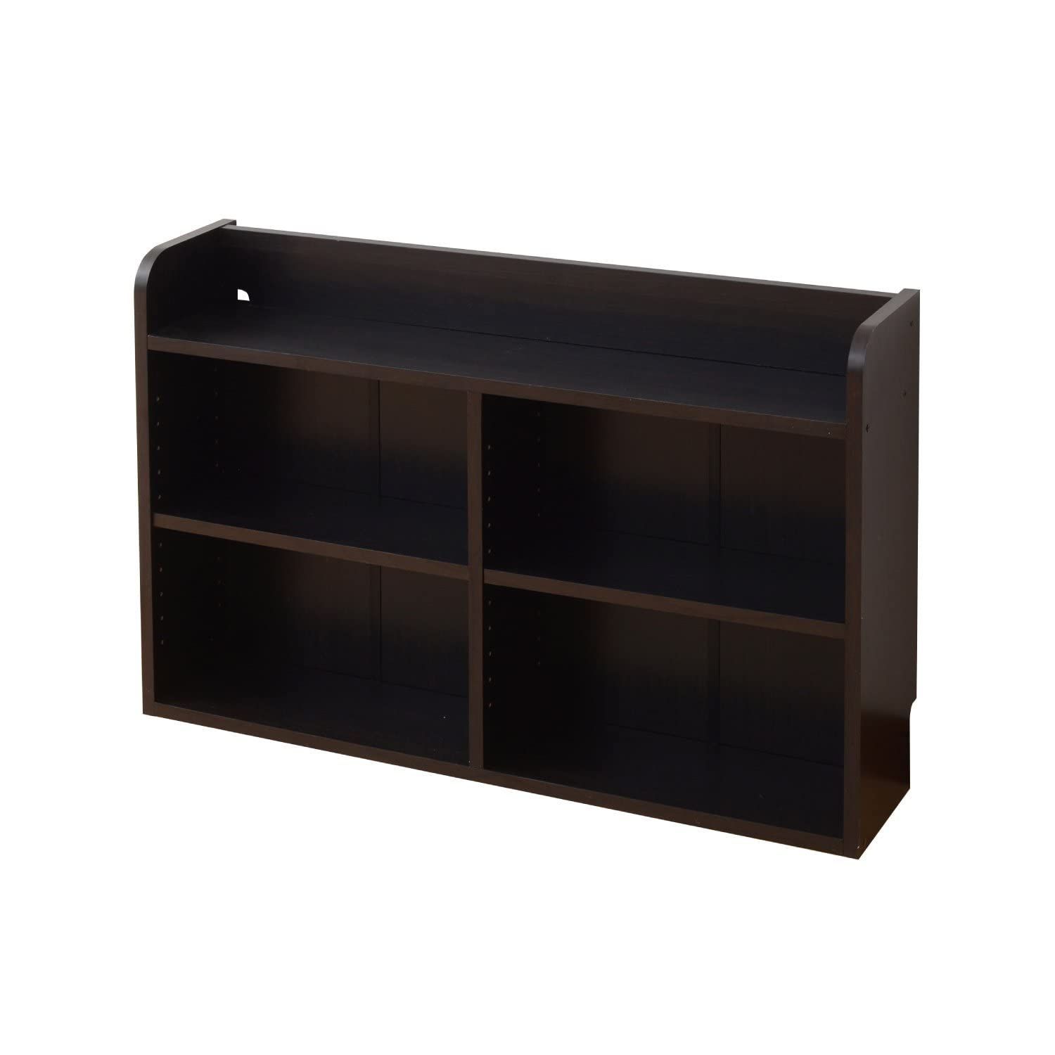 新着商品 ヘッドボード 幅90×奥行20×高さ60cm コード通し 棚板可動 本棚 山善 ラック 組立品 ダークブラウン BHSR-6090 DBR