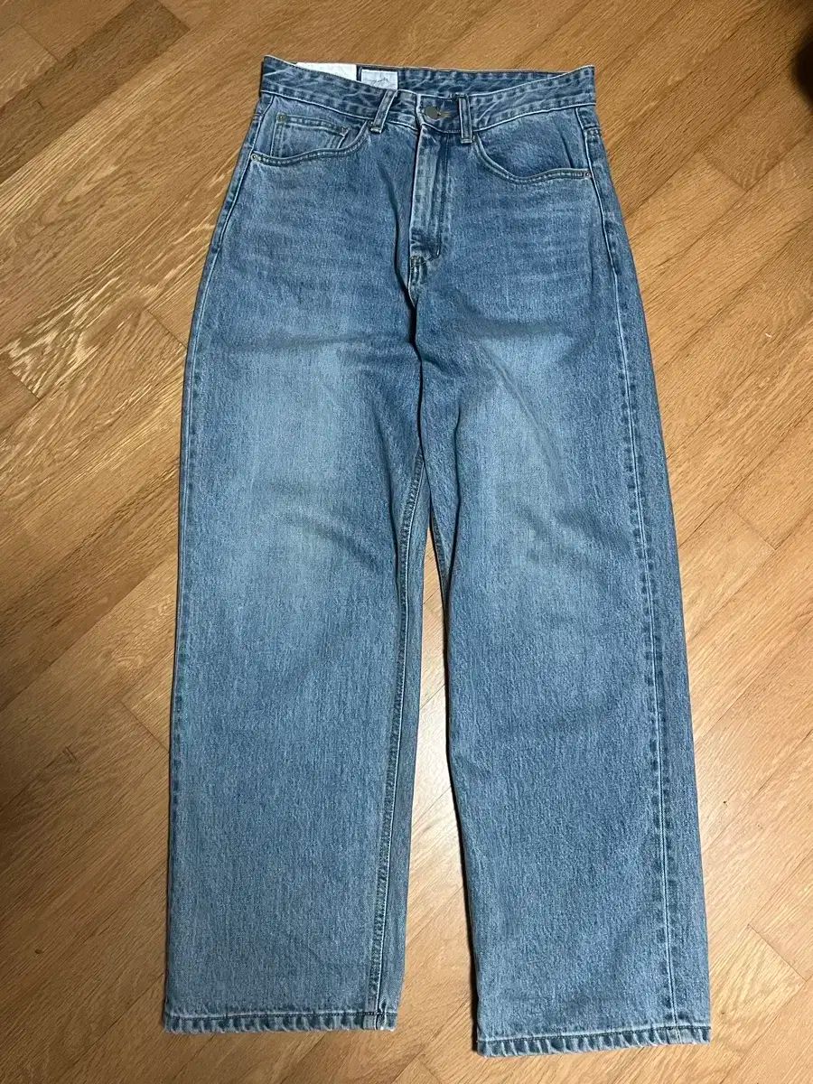 s 21ss youth ユース ワイド デニム パンツ ミッド 青