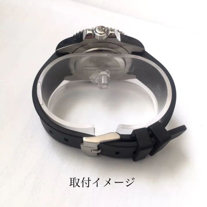 20mm 腕時計 交換用 ラバーベルト カーブエンド ブラック×レッド 20mm 腕時計 交換用 ラバーベルト カーブエンド ブラック×レッド