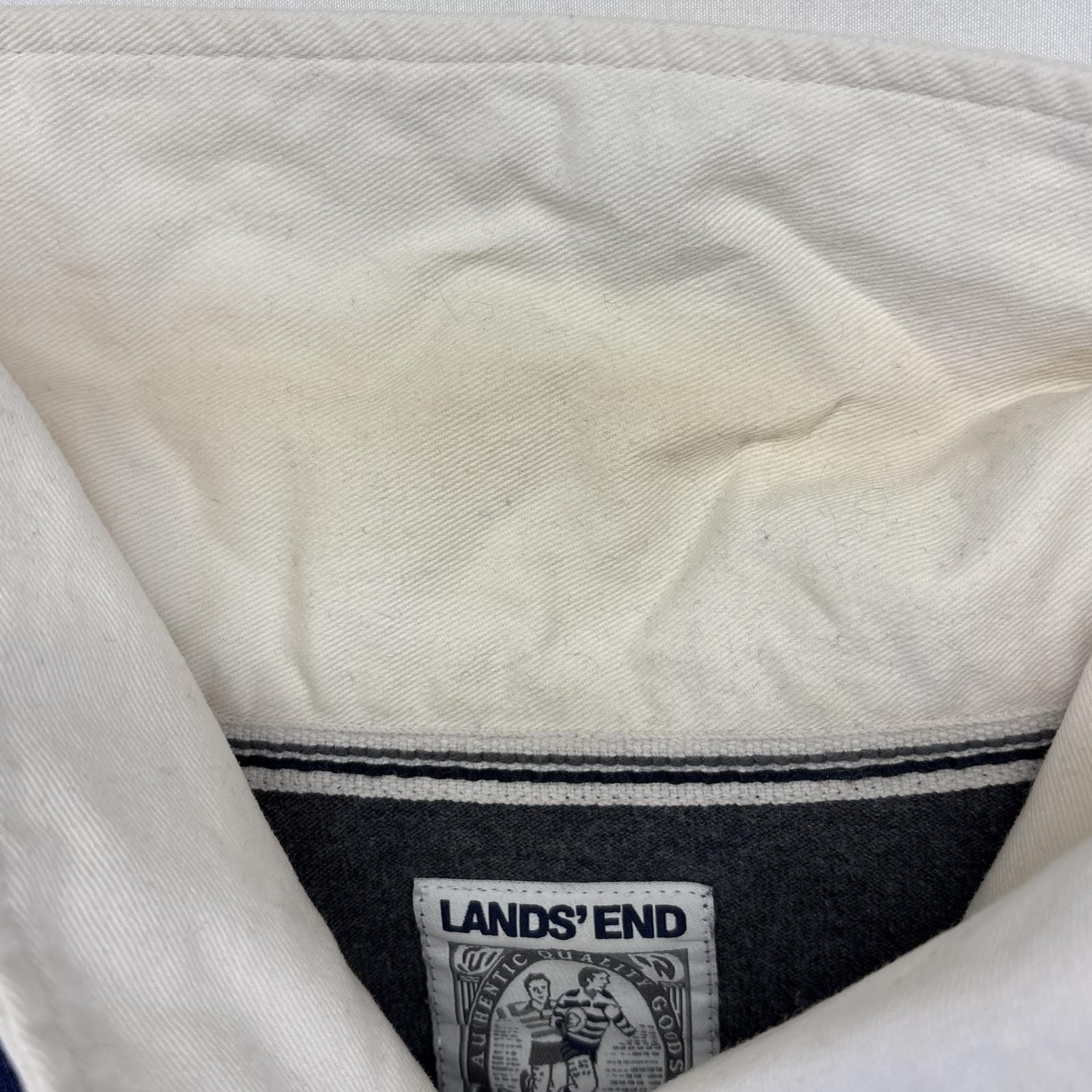 Lands end ボーダーラガーシャツ　vintage 90s 古着 古着 ランズエンド Lands' End 長袖 ラガーシャツ ボーダー柄