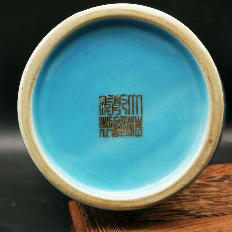 篮地琺瑯観音瓶 現代工芸品 美術品 装飾品 置物 - メルカリ