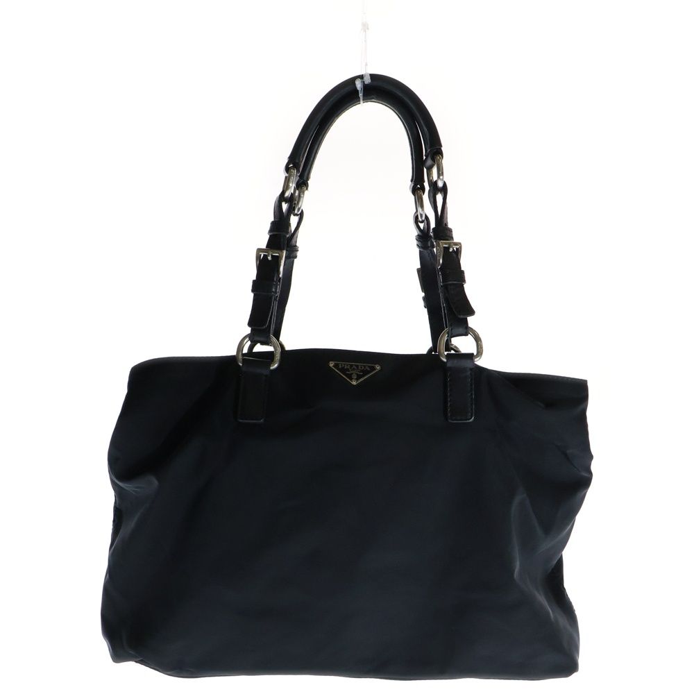 美品✨ PRADA トートバッグ 三角ロゴプレート ナイロン サフィアーノレザー PRADA (プラダ) トートバッグ ハンドバッグ ナイロン