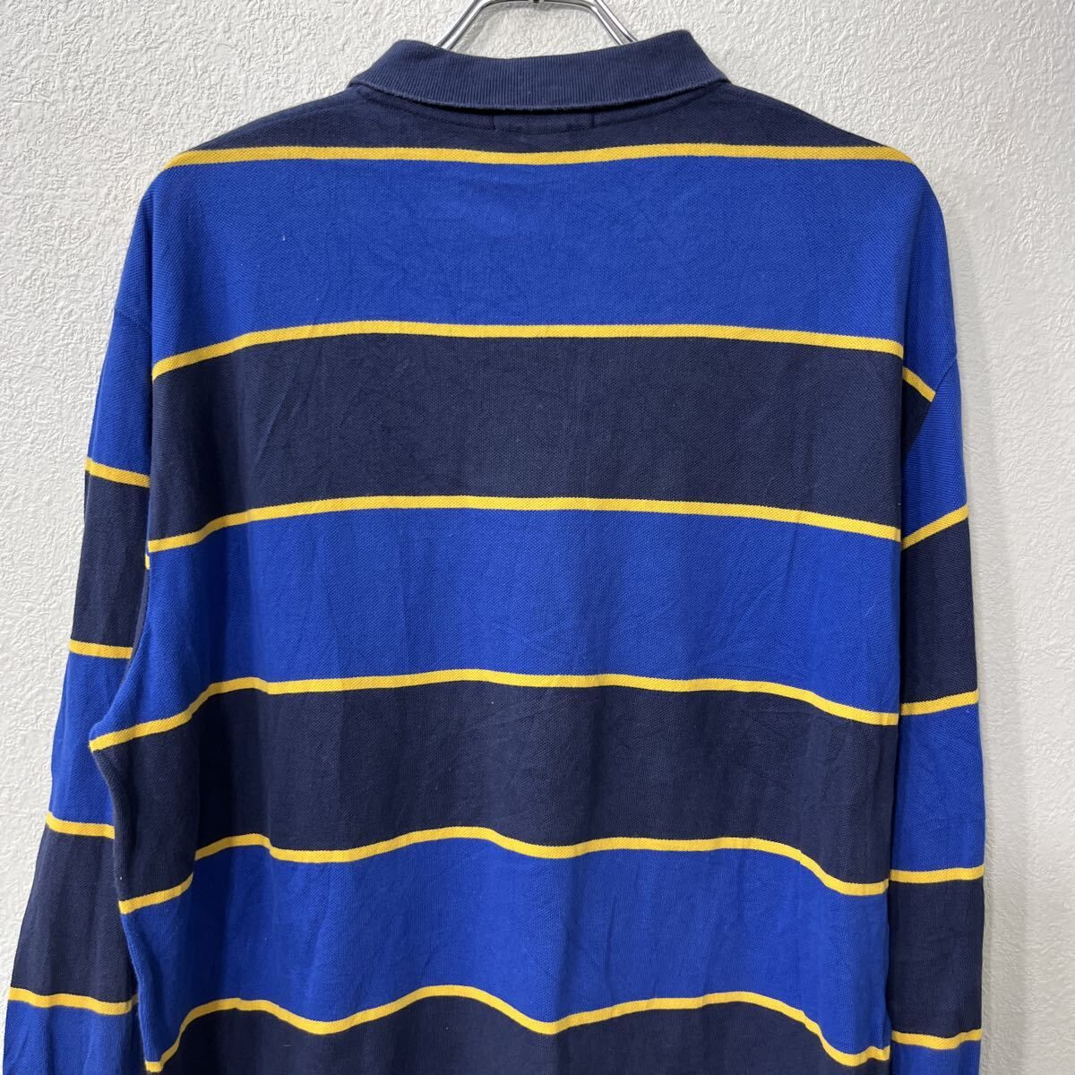 POLO RALPH LAUREN 長袖 ボーダー ポロシャツ XL ブルー ポロ