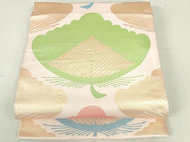 平和屋着物◎西陣 六通柄 本袋帯 若松文 金糸 正絹 逸品
