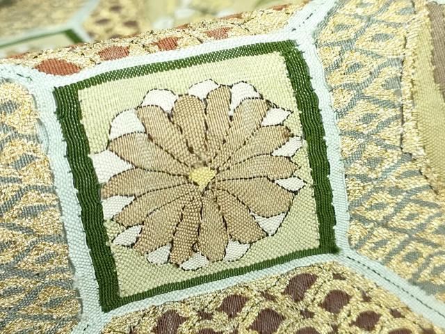 平和屋本店□最高級 明綴れ 全通柄袋帯 蜀江花文 金糸