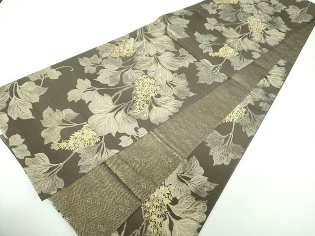 平和屋着物○六通柄袋帯 枝花文 金糸 鈴乃屋扱い 正絹 逸品 未使用