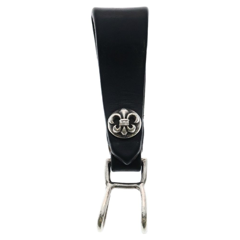 CHROME HEARTS クロムハーツ BELT LOOP BSフ ボタンレザーベルトループ シルバー|ブラック BCA401