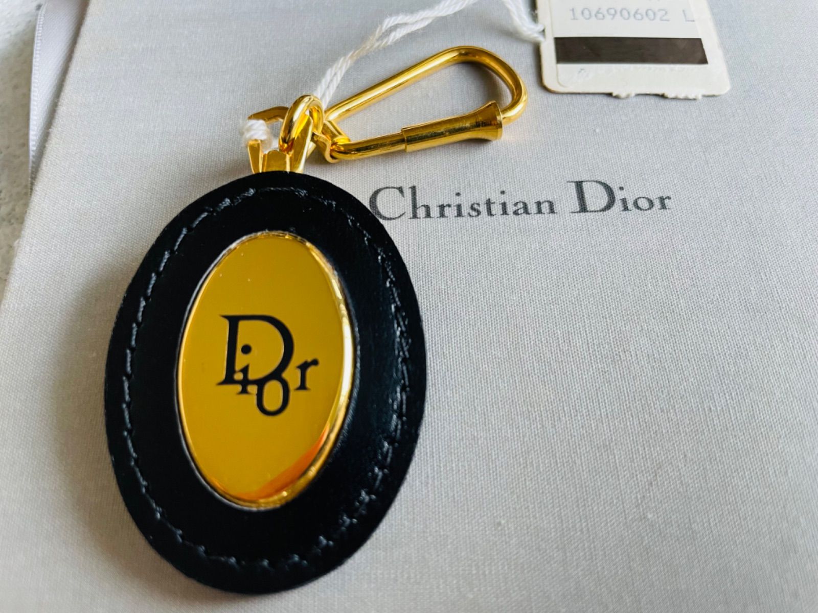 Christian Dior ラウンドプレート キーリング ネイビー Dior dior 