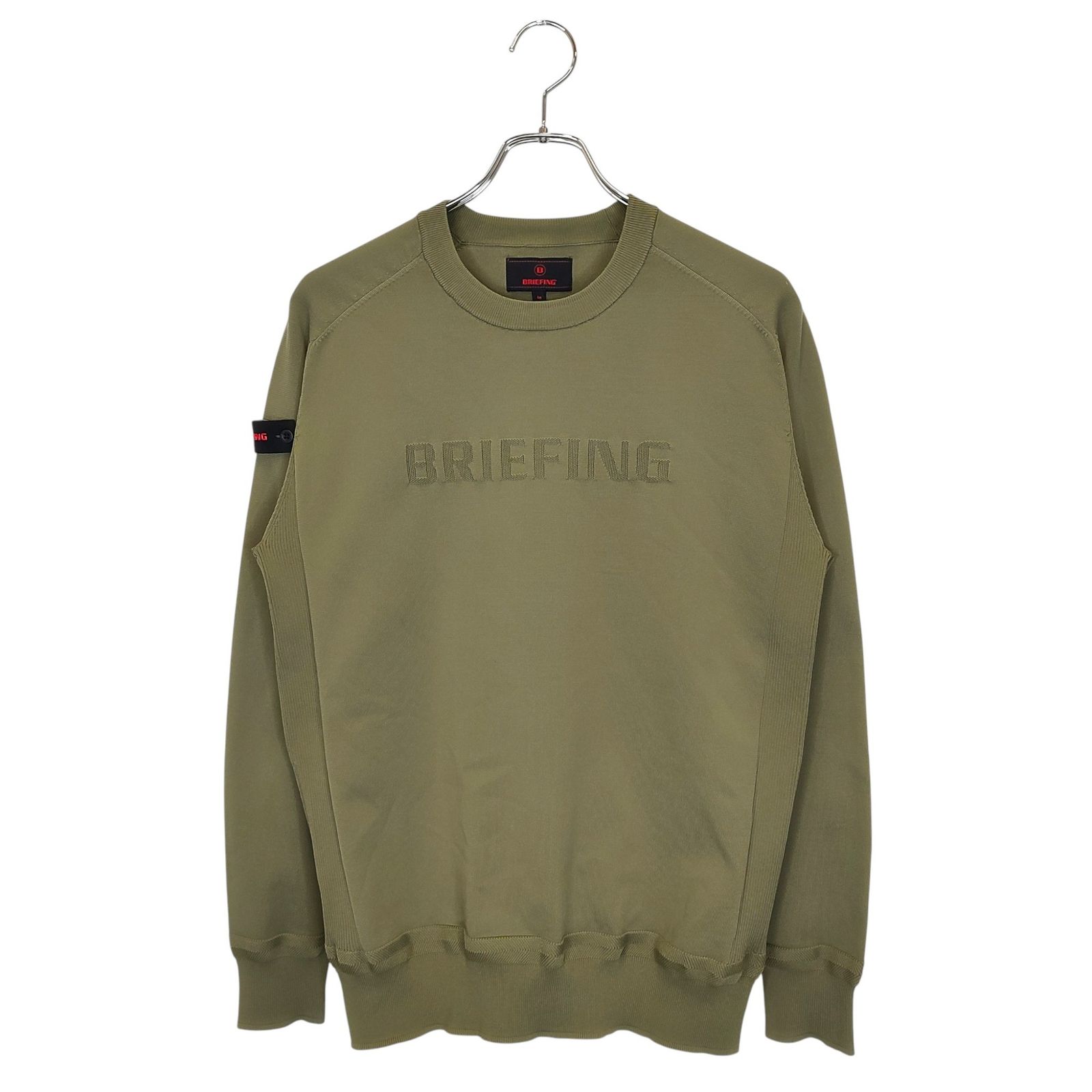 BRIEFING GOLF ブリーフィングゴルフ 23AW WR CREW NECK KNIT 長袖 ニット セーター BRG233M27 M カーキ メンズ