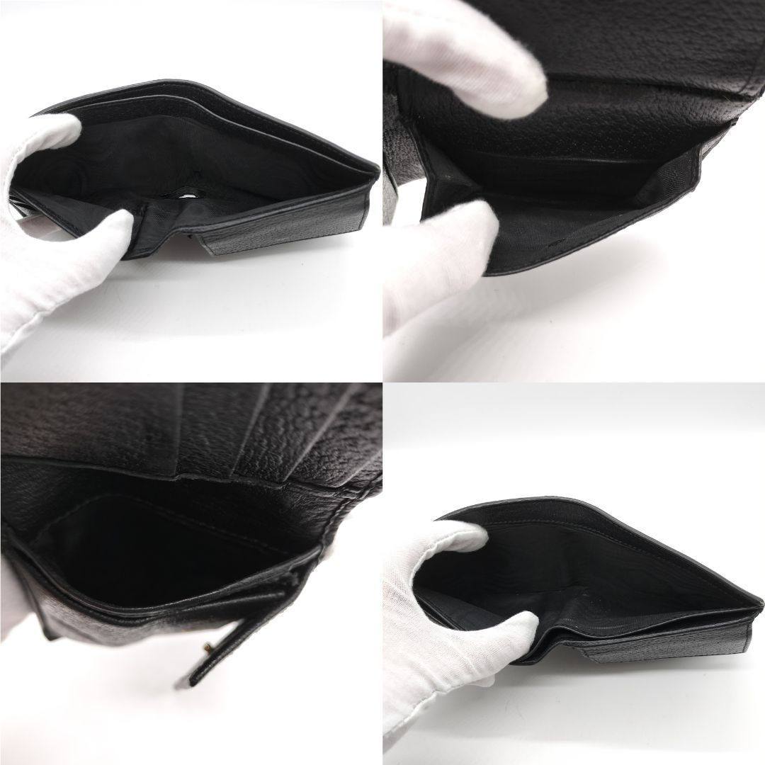 メタルビー✨ブラックレザー】 グッチ Gucci 二つ折り 財布 アニマリエ