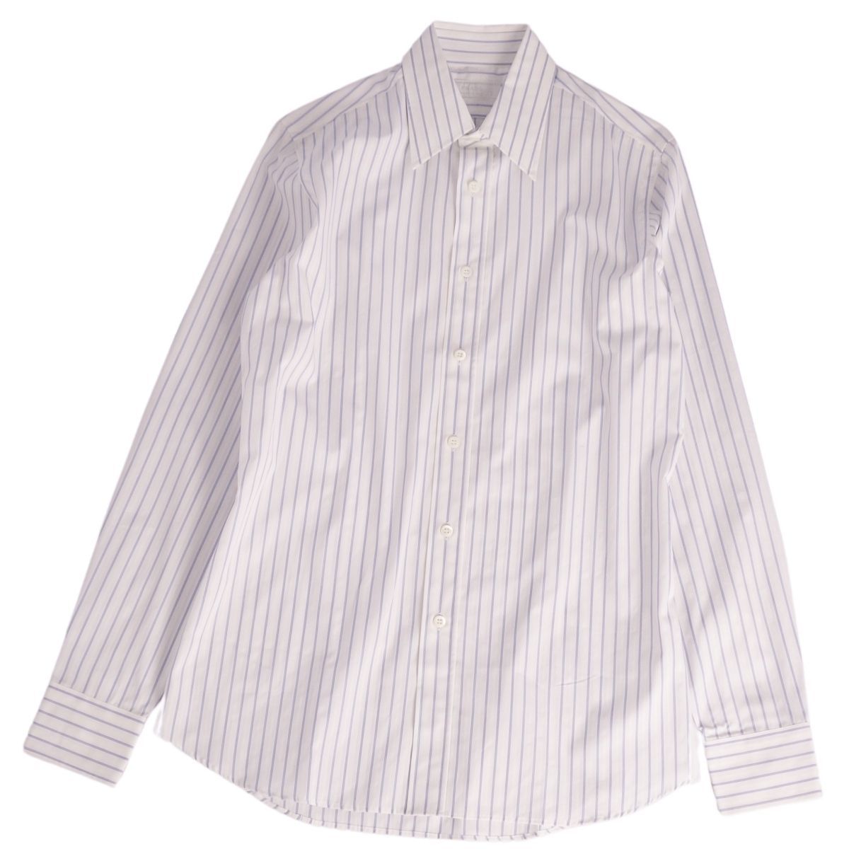 美品✨PRADA プラダ ストライプ ワイシャツ 長袖 ドレスシャツ Prada ストライプ シャツ | ホワイト | FARFETCH JP