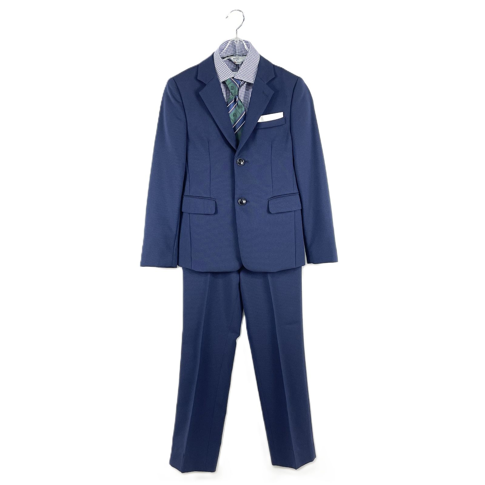 WALTZ BY BEAMS DESIGN ワルツバイビームスデザイン 3001-5482 セレモニースーツ4点セット ジャケット シャツ パンツ ネクタイ サイズ140 ネイビー 男の子 卒服 入学式 卒業式