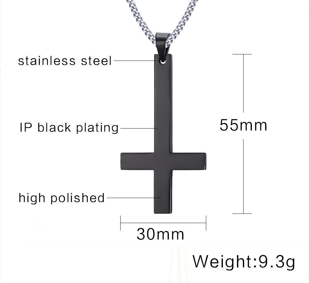 日本通販サイト 匿名配送 メンズ ブラッククロスペンダント ネックレス