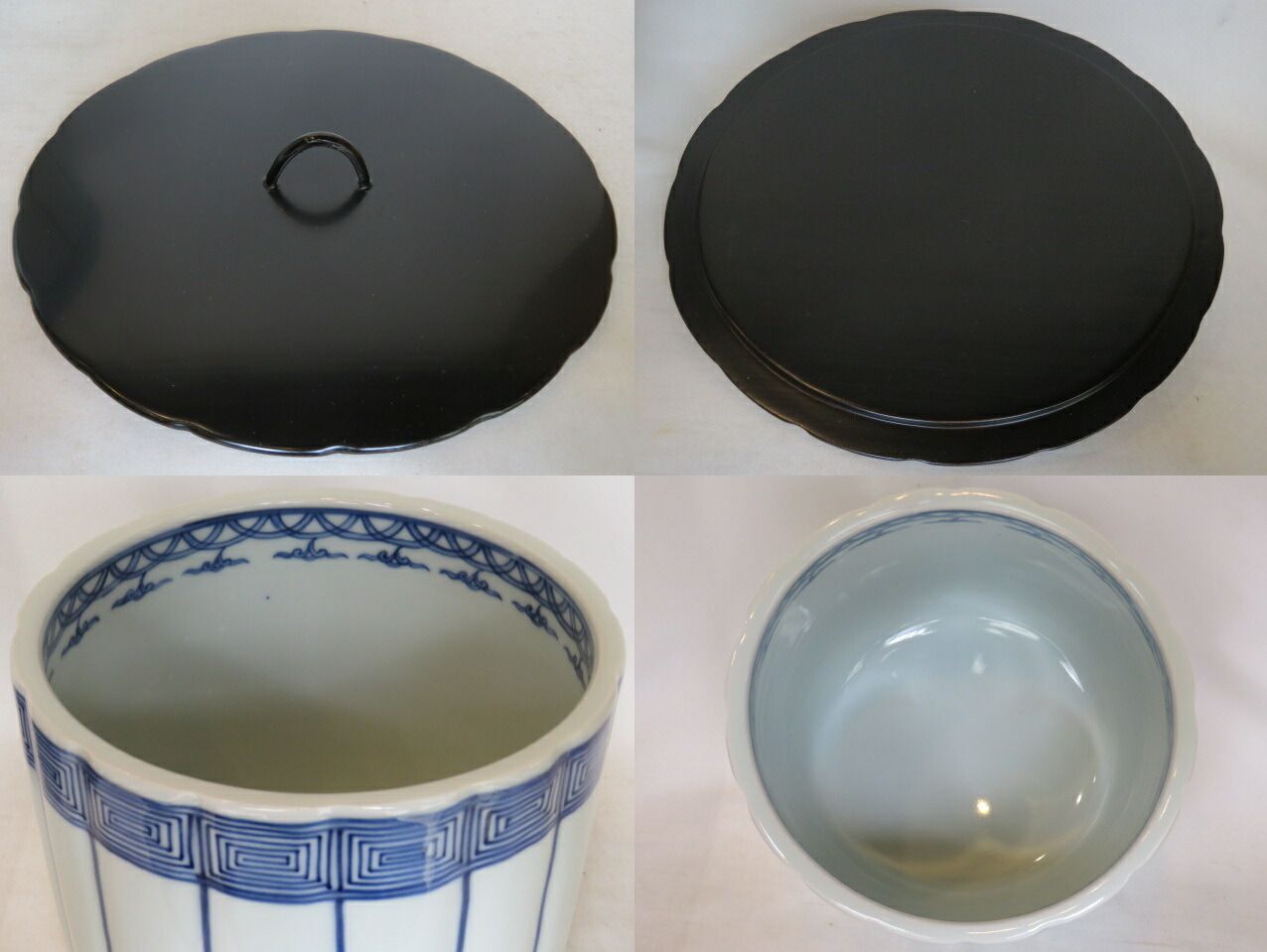 染付 桶川水指