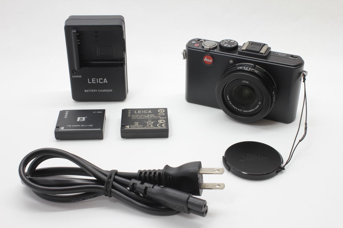 B*a様 leica D-lux5 + バッテリー3 + チャージャー + LV 動作良品】ライカ LEICA D-LUX5 ブラック 動作確認済 バッテリー