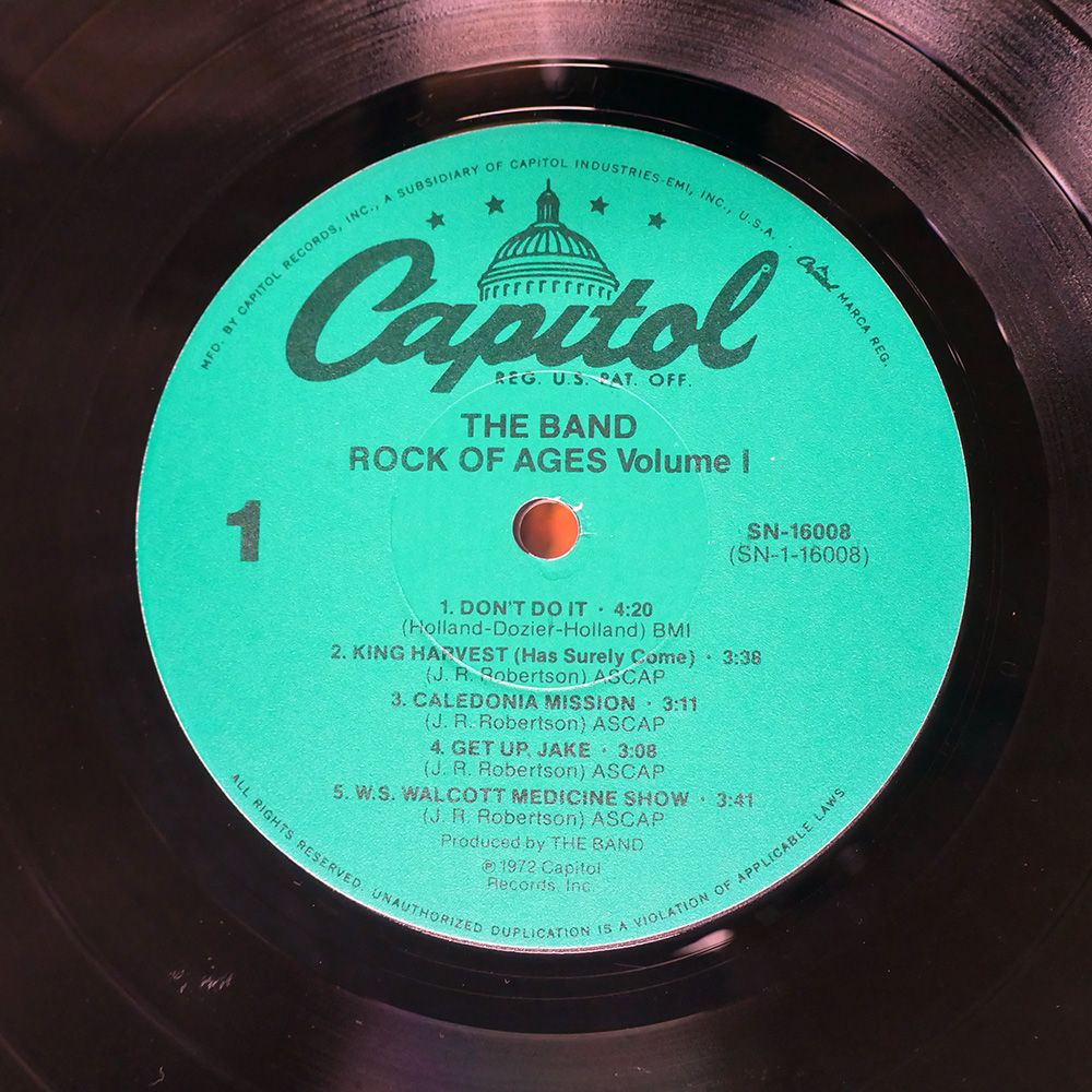 ジャンク,米 US盤 THE BAND/ROCK OF AGES VOLUME 1/CAPITOL